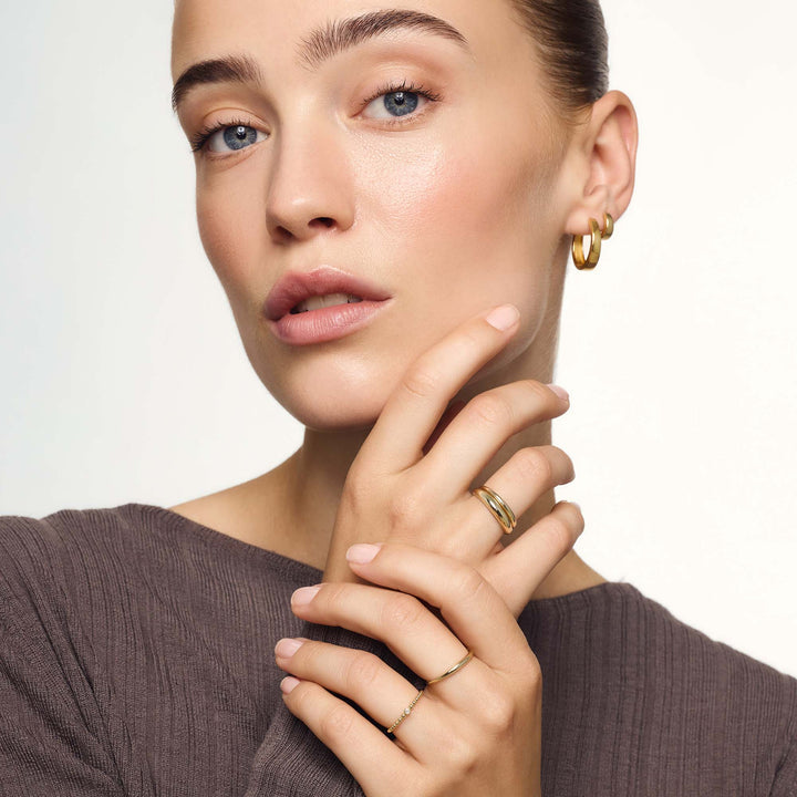 Boucles d'oreilles Gia en créoles | Or