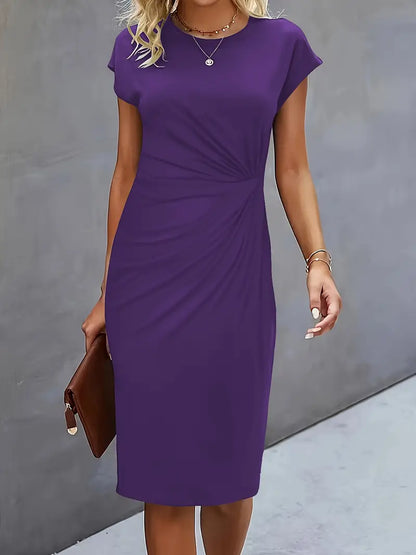 Reilly - Robe midi pour femmes avec détail de nœud à l'avant