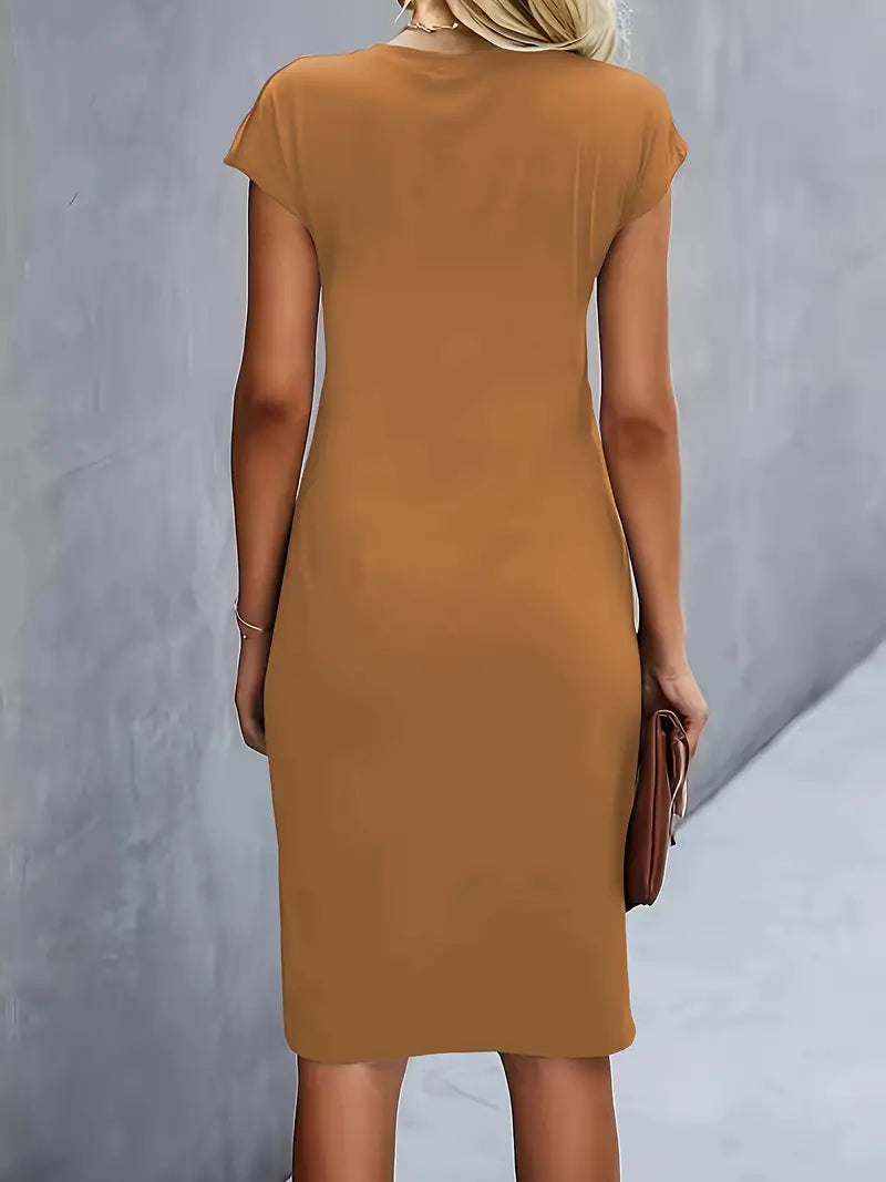 Reilly - Robe midi pour femmes avec détail de nœud à l'avant