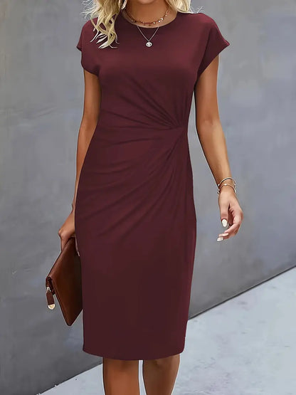 Reilly - Robe midi pour femmes avec détail de nœud à l'avant