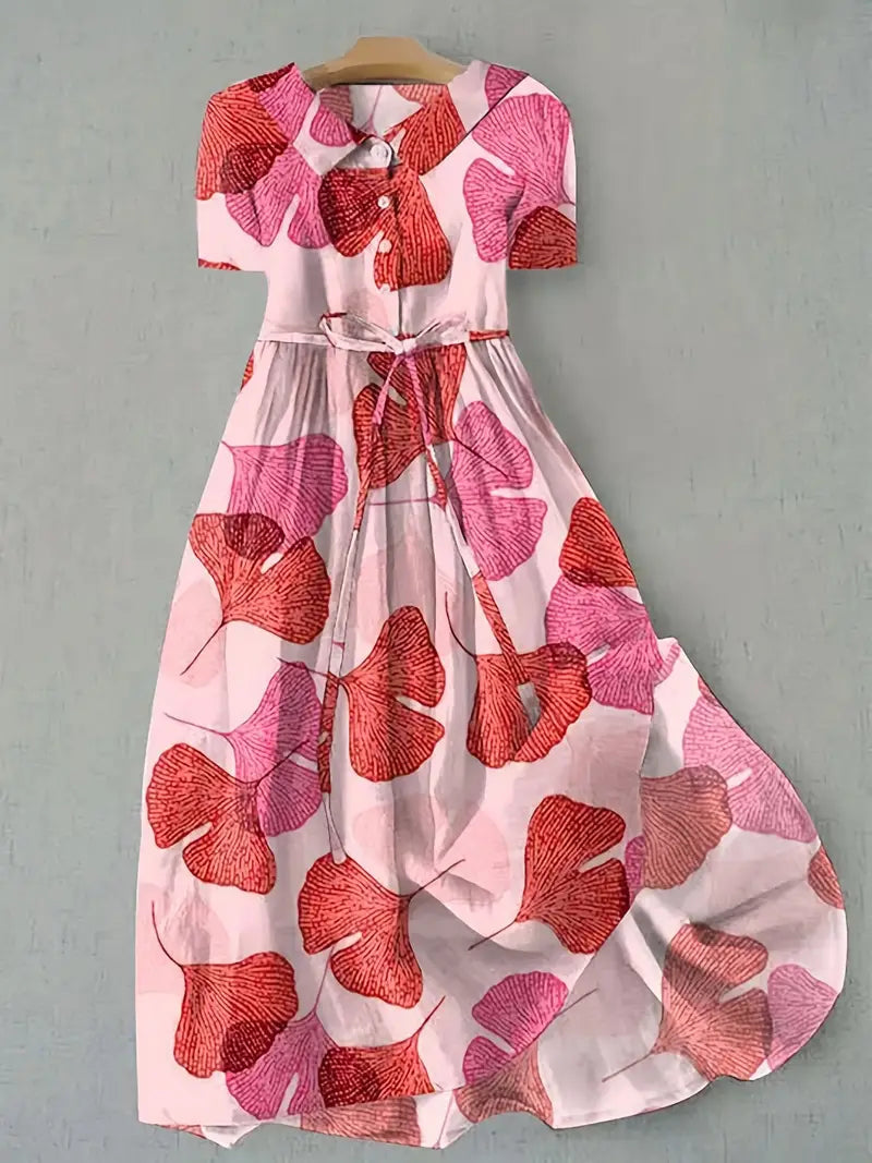 Camille | Robe Fleurie Rose Poussiéreuse