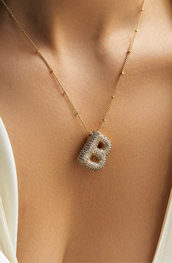 Savannah | Collier avec Lettre à Bulles en Diamant