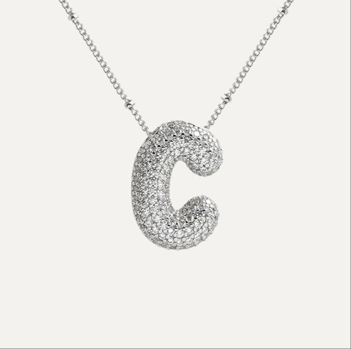 Savannah | Collier avec Lettre à Bulles en Diamant
