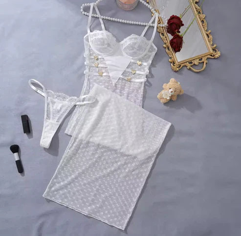 Léna™ | Ensemble Lingerie Heart Mesh