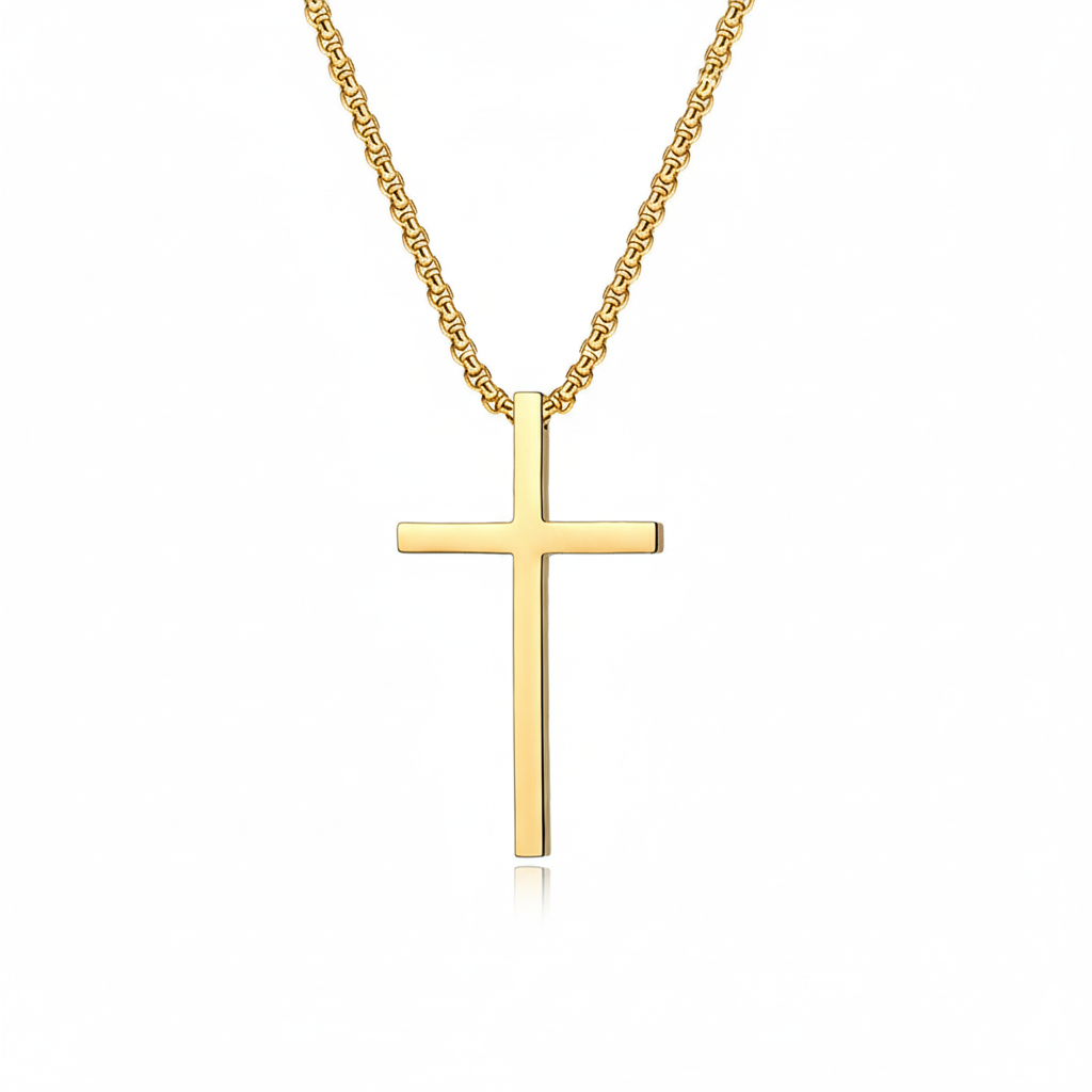 Collier croix en sertissage clos | Or