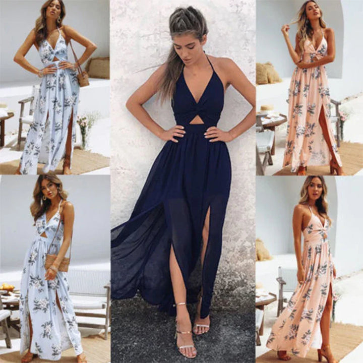 Sierra | Robe Maxi Halter Florale Boho