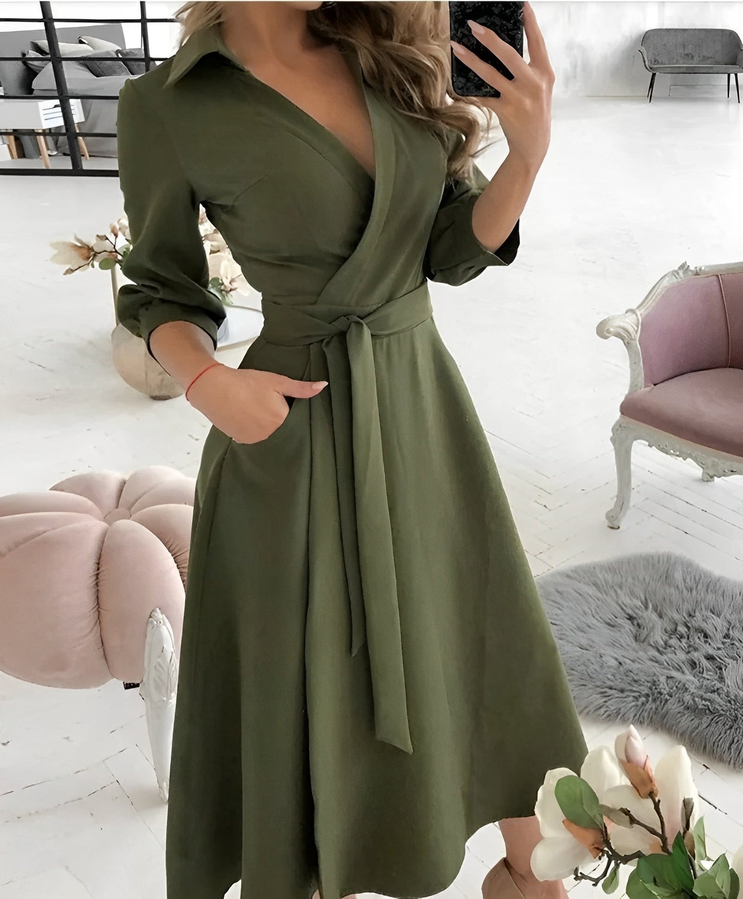 Cyrilla - Robe Croisée Élégante pour Fêtes