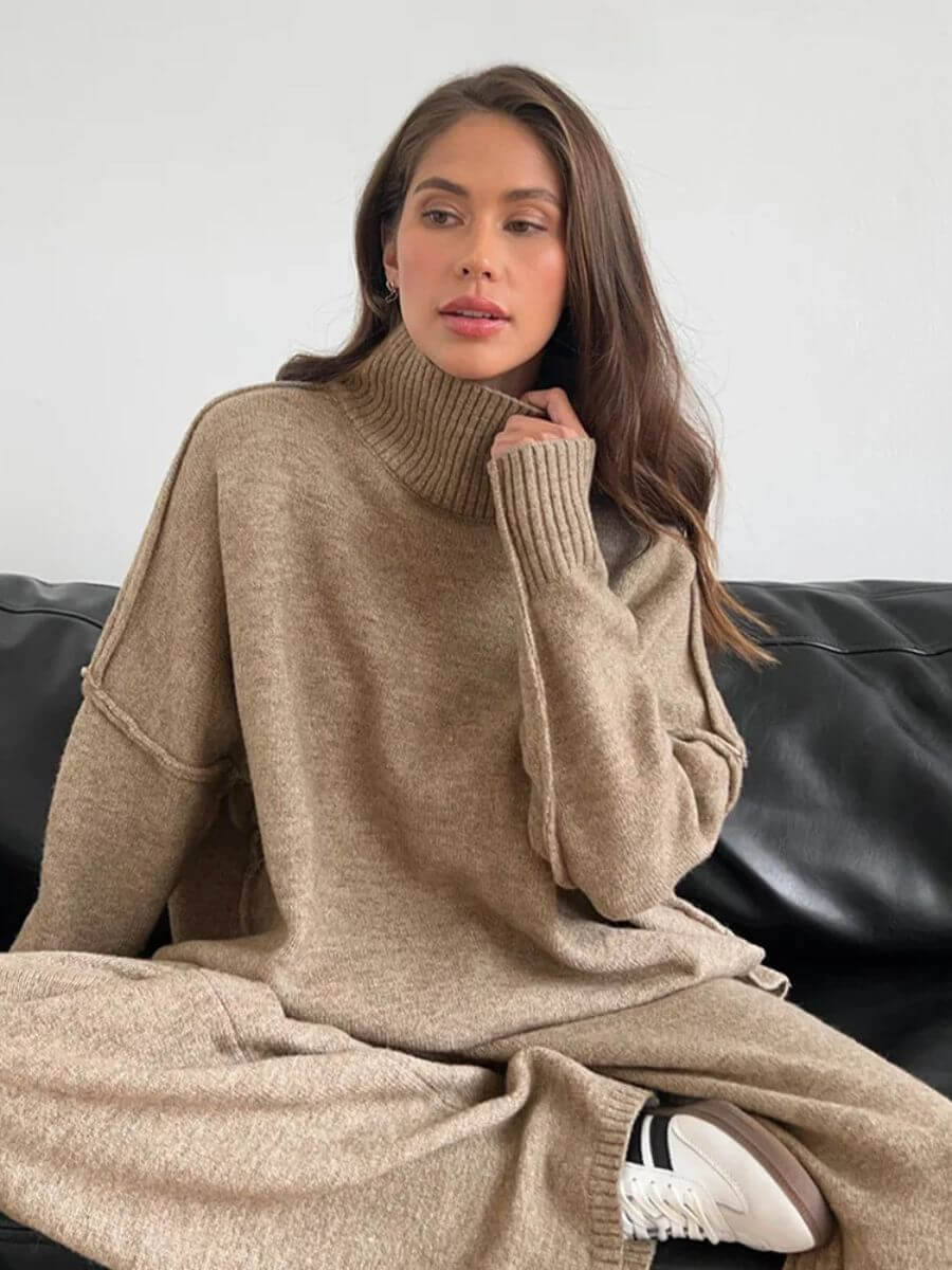 Anne - Ensemble en Tricot Col Roulé