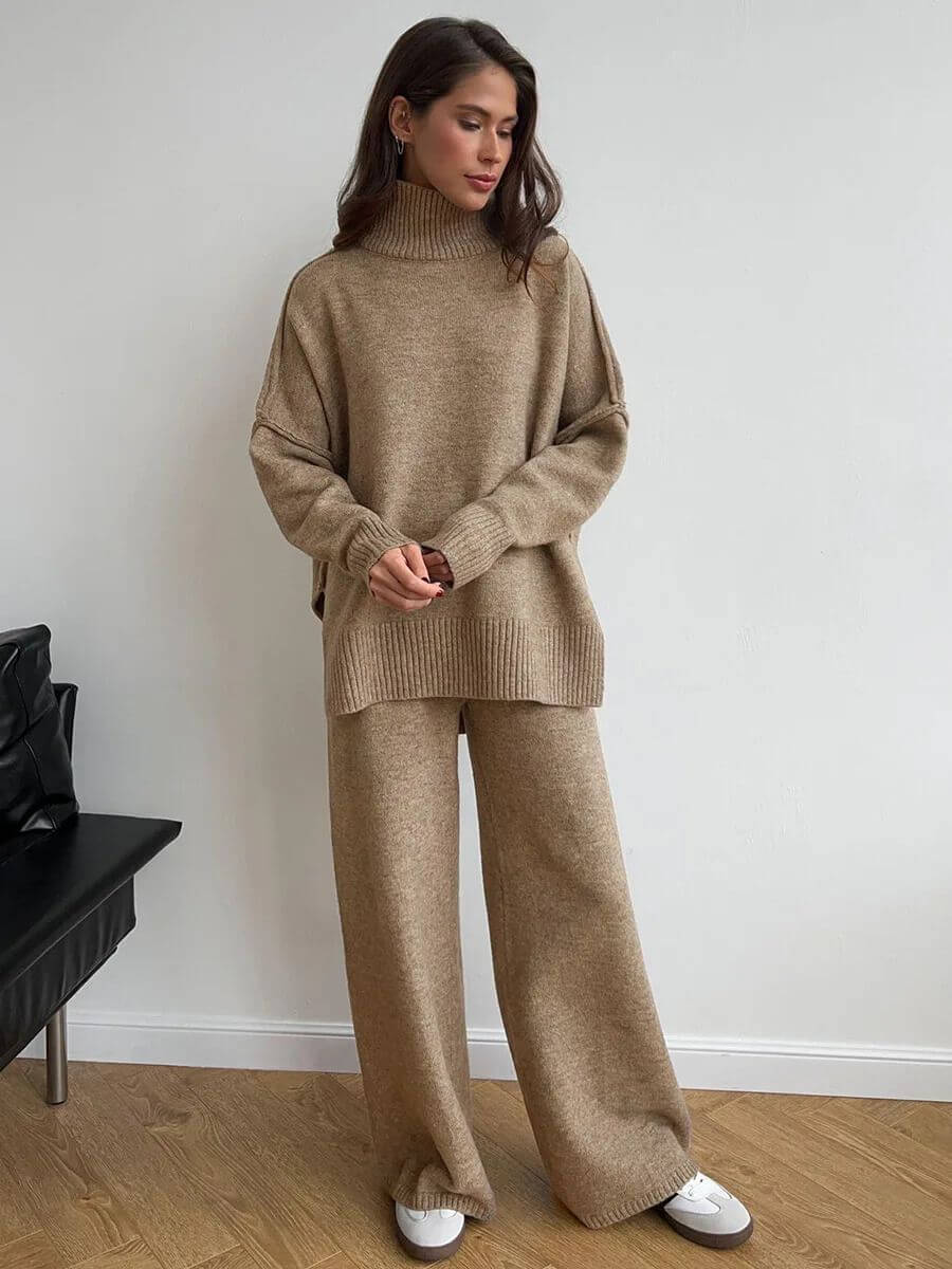 Anne - Ensemble en Tricot Col Roulé