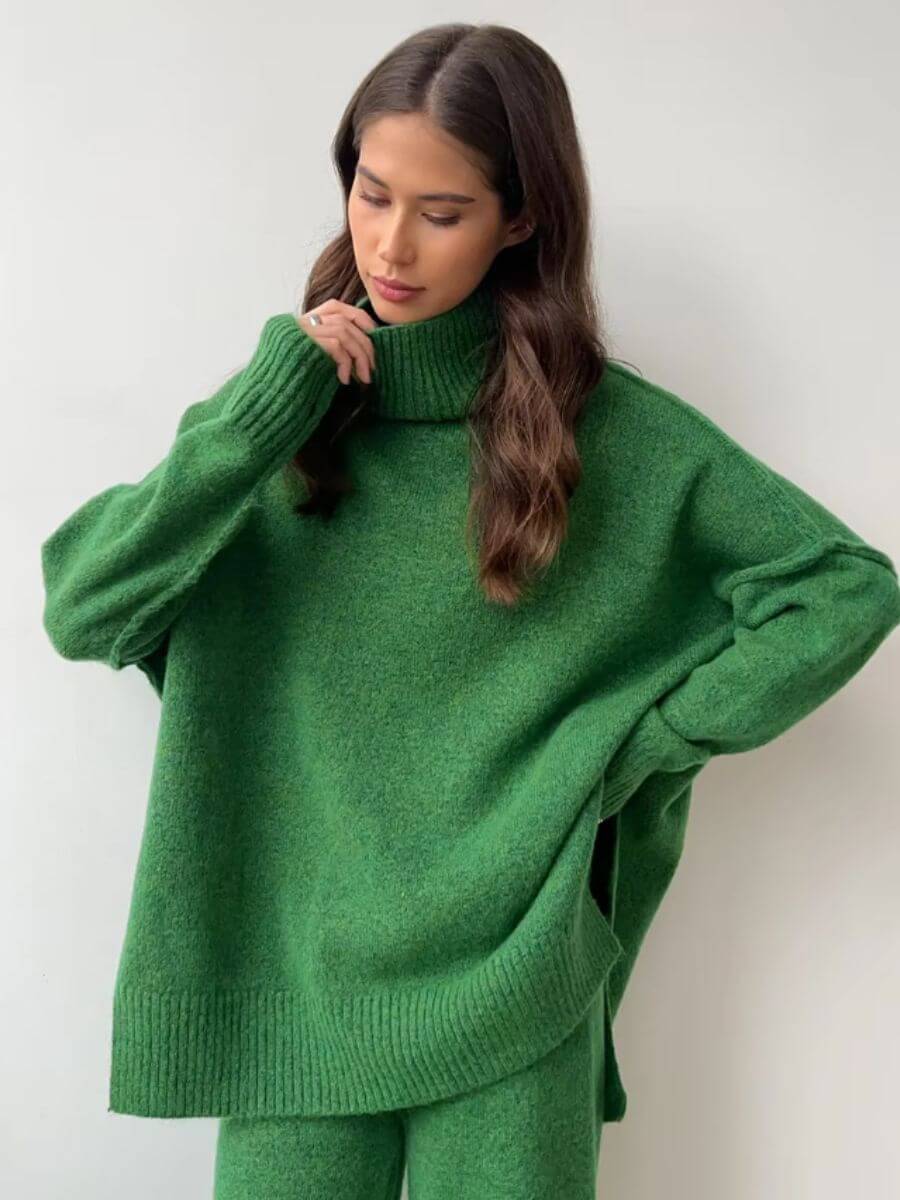 Anne - Ensemble en Tricot Col Roulé