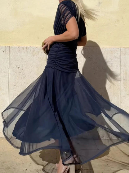 VIVIAN | ROBE LONGUE À FLEURS AVEC ENCOLURE EN V