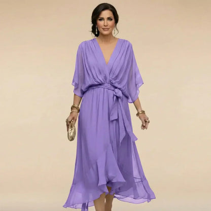 MARTA™ | ROBE EN CHIFFON AVEC DÉCOLLETÉ EN V