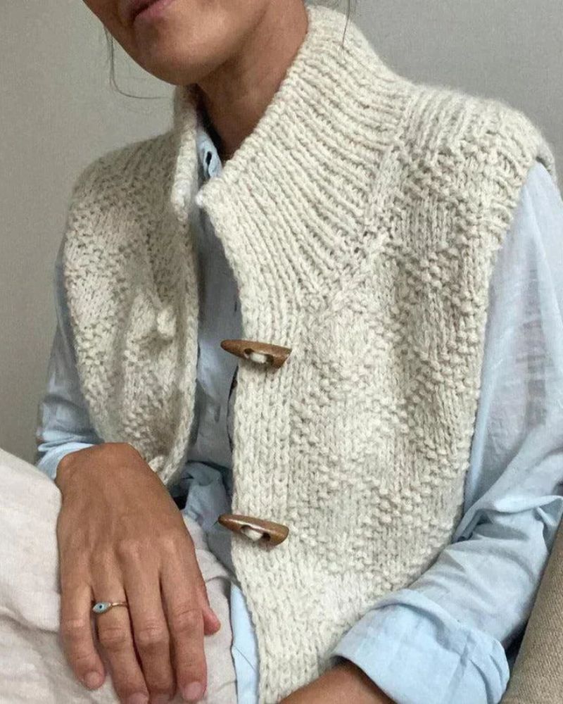 STACIE - GILET CHIC SANS MANCHES EN MAILLE