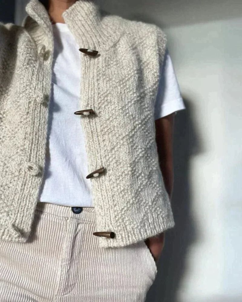 STACIE - GILET CHIC SANS MANCHES EN MAILLE