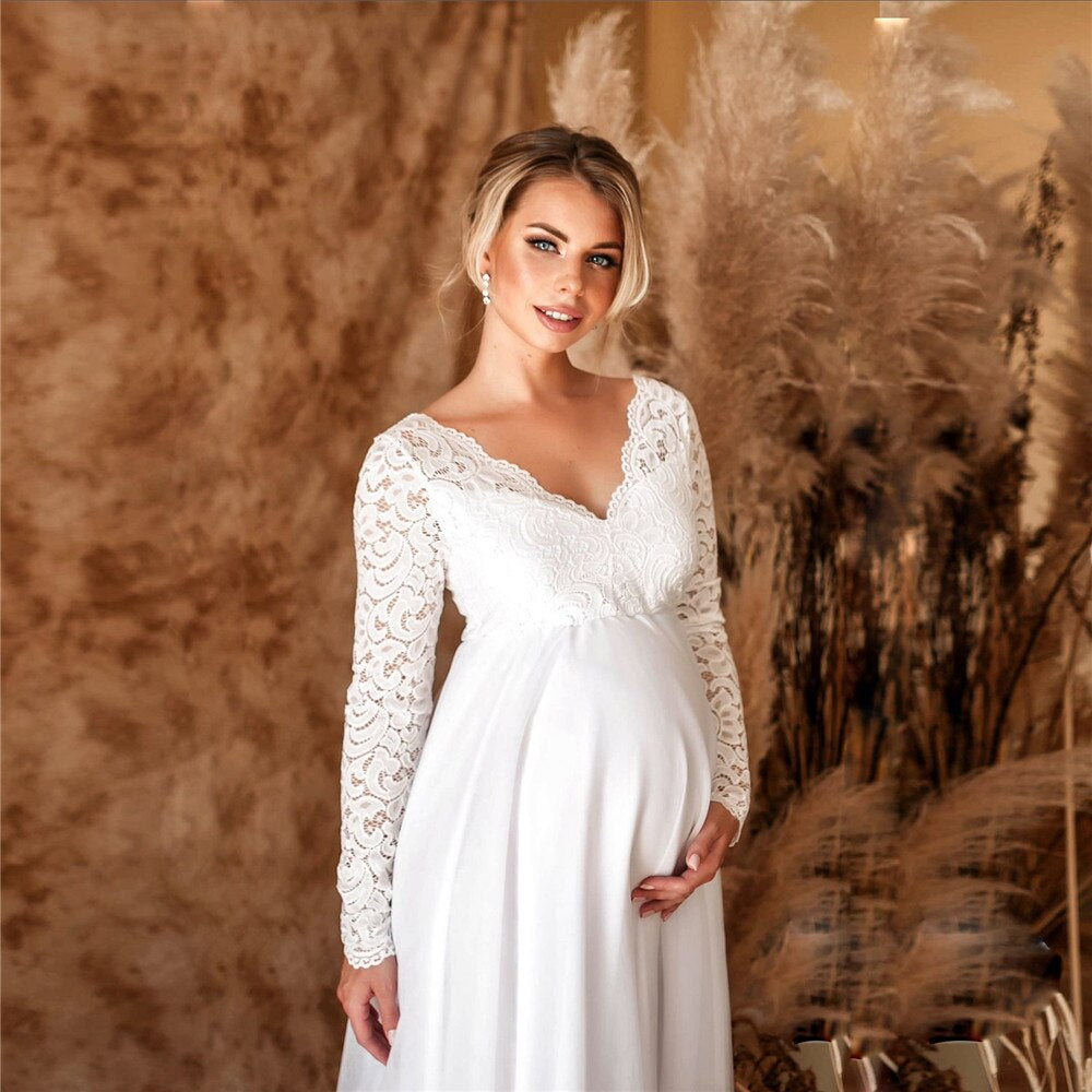 Ilaria - Robe longue de grossesse en dentelle