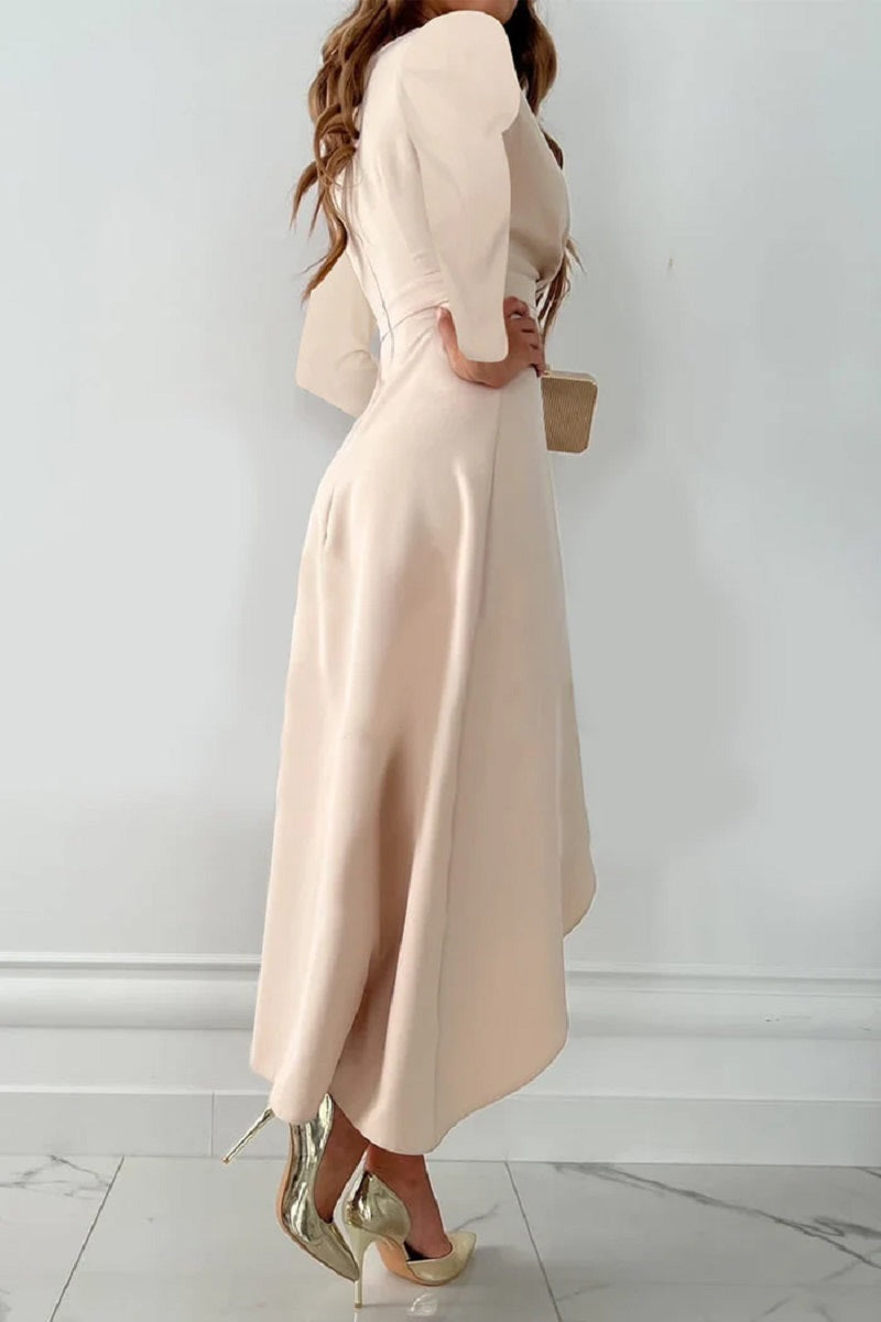 Shannon - Élégant robe plissée unie