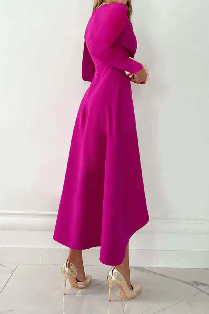 Shannon - Élégant robe plissée unie