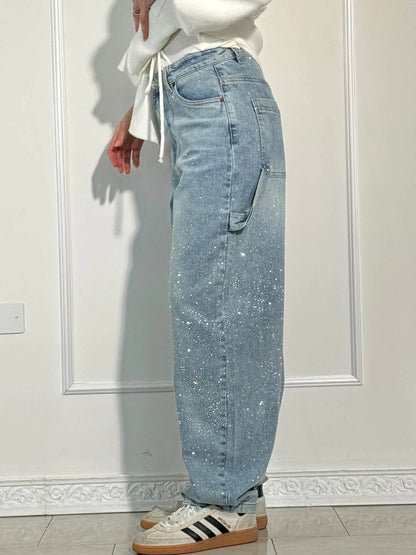 Victoria | Jeans Pailletés Taille Haute
