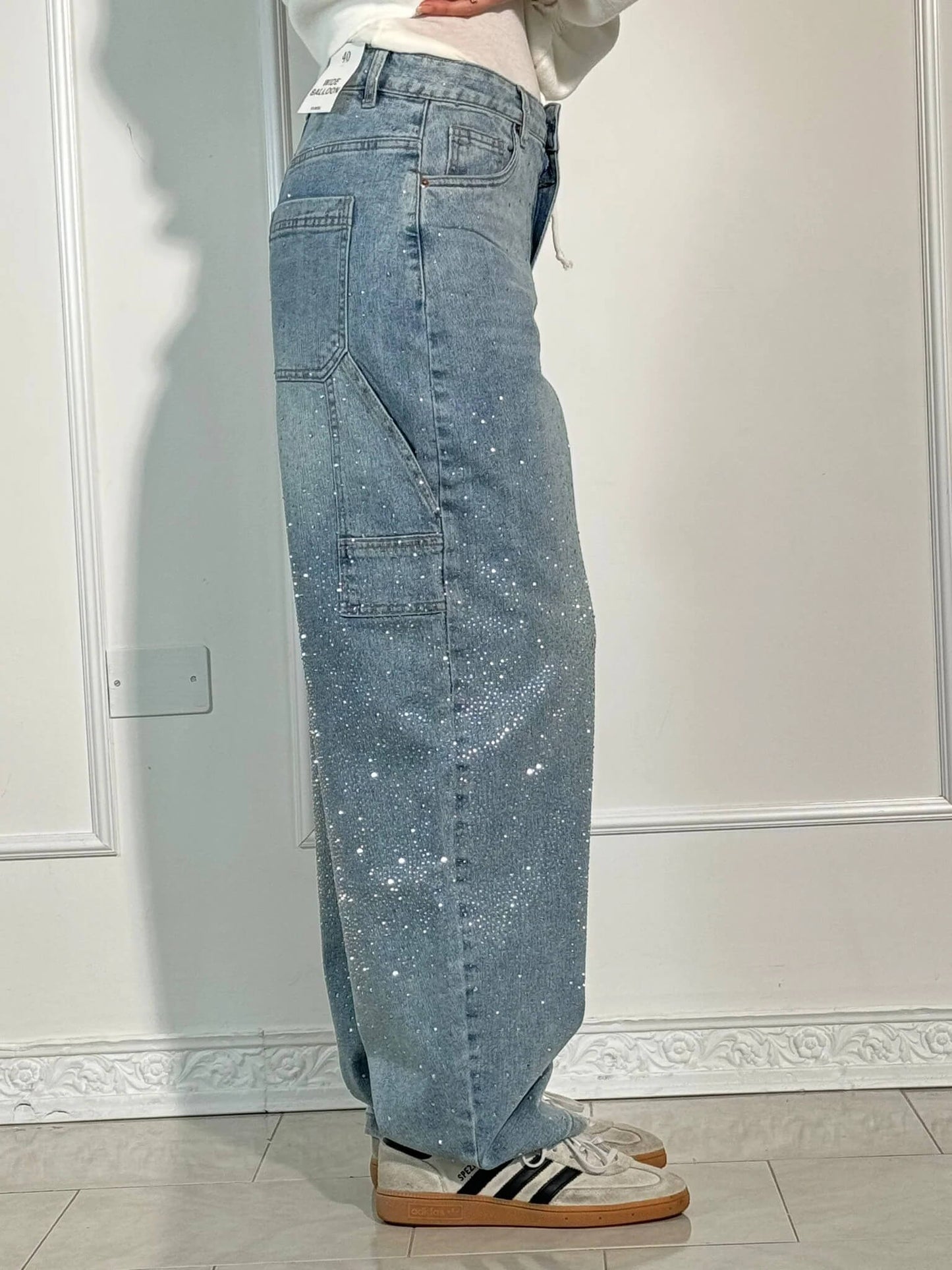 Victoria | Jeans Pailletés Taille Haute