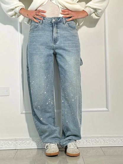 Victoria | Jeans Pailletés Taille Haute