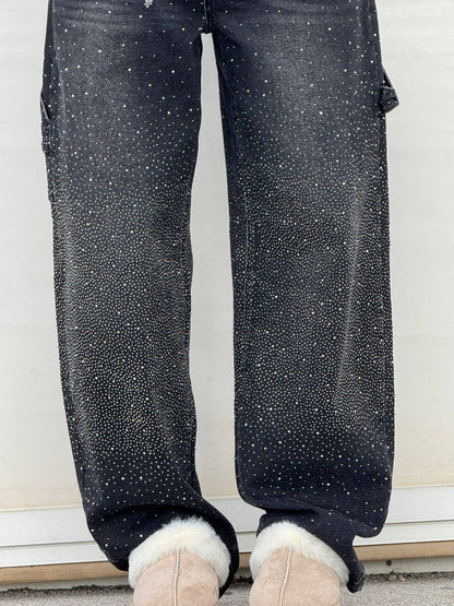 Victoria | Jeans Pailletés Taille Haute