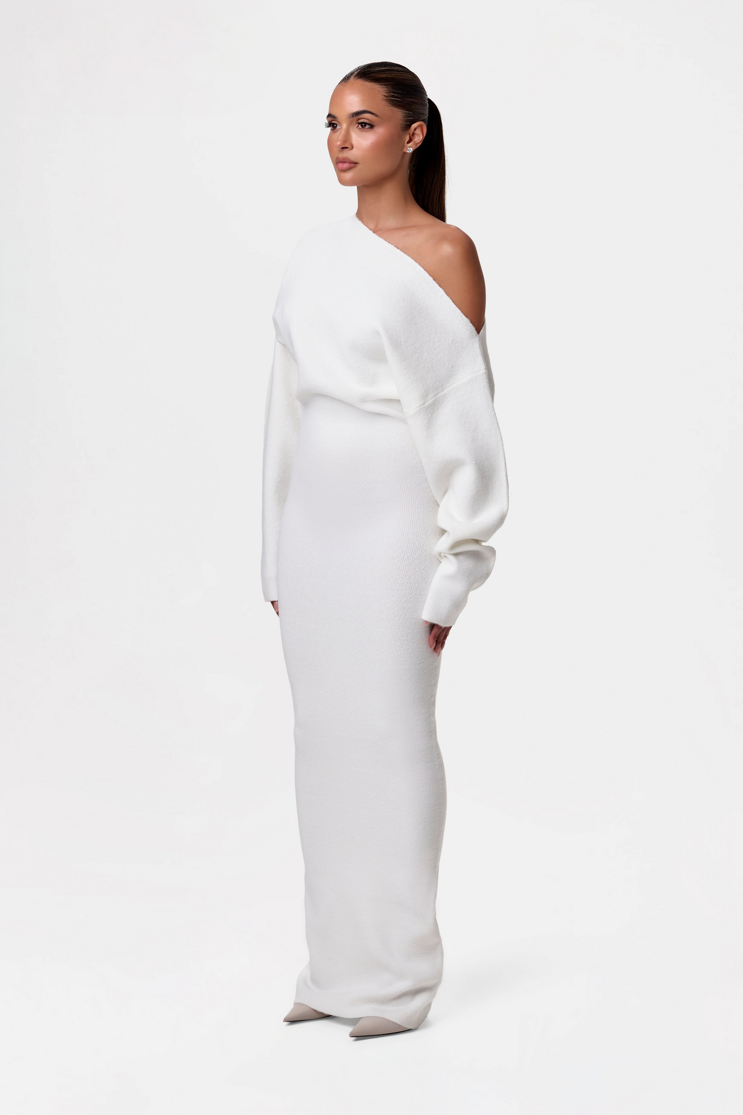 Robe Pull à Épaules Dénudées