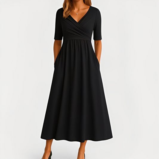 Maïka - Robe élégante à col en V pour femmes