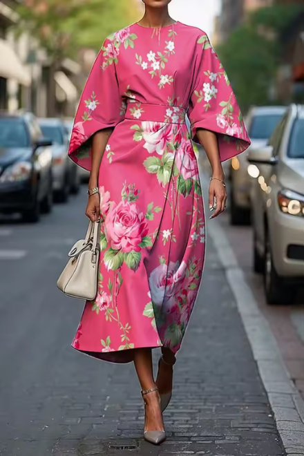 Celeste - Robe Midi Florale Élégante