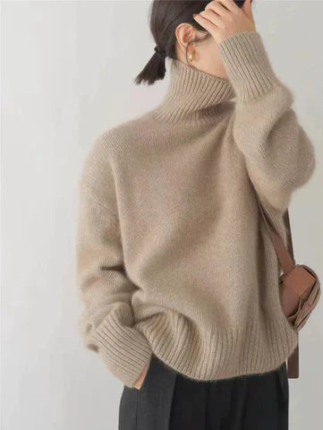 Amaya | Pull Col Montant en Cachemire Luxe