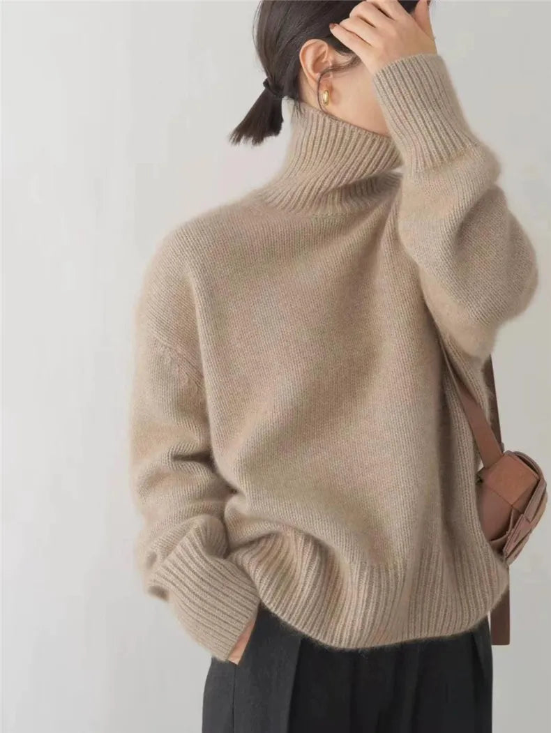Alecia | Pull en Cachemire Luxueux pour Femme avec Col Roulé | Élégance Intemporelle