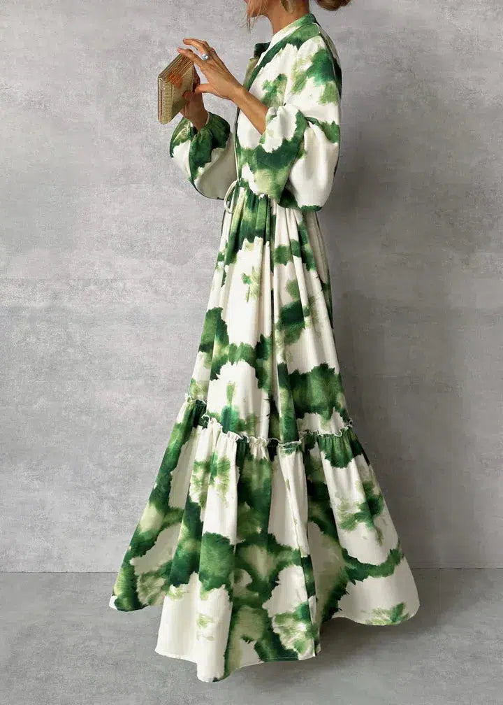 Robe Maxi à Taille Nouée Enchantée de Luna