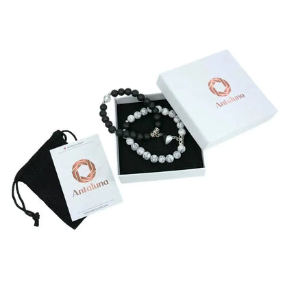 BRACELETS AMORE - Howlite & Onyx