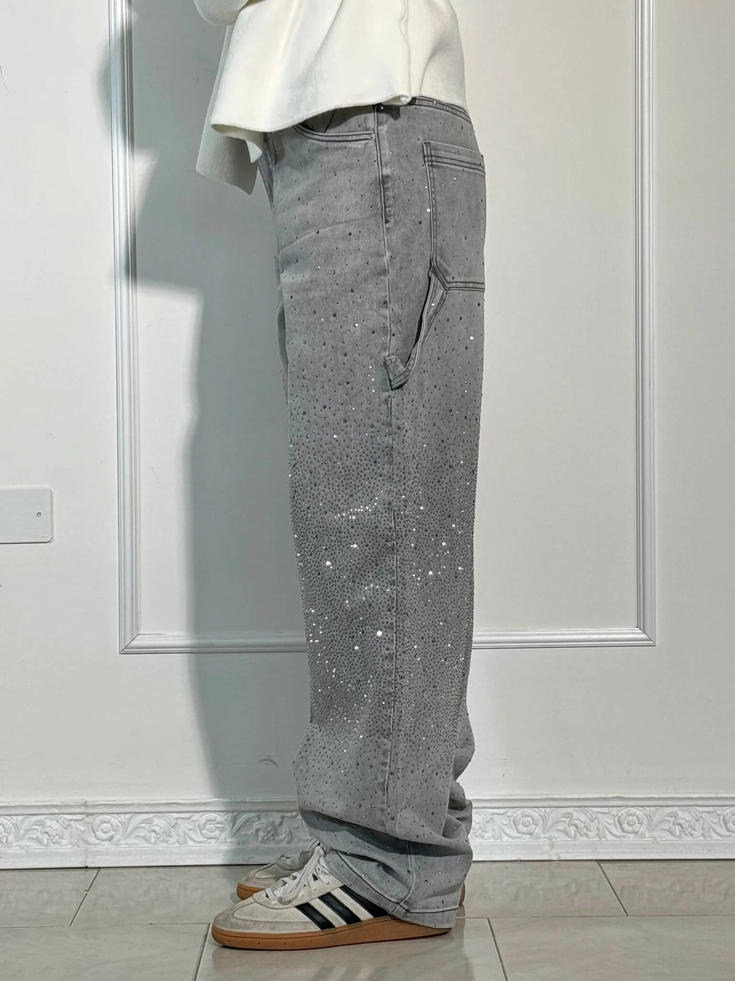Victoria | Jeans Pailletés Taille Haute