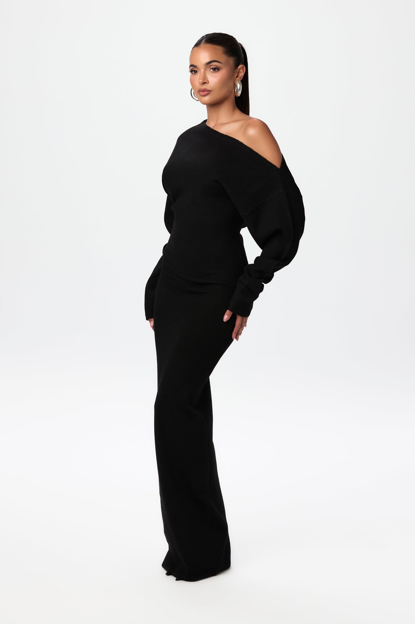 Robe Pull à Épaules Dénudées
