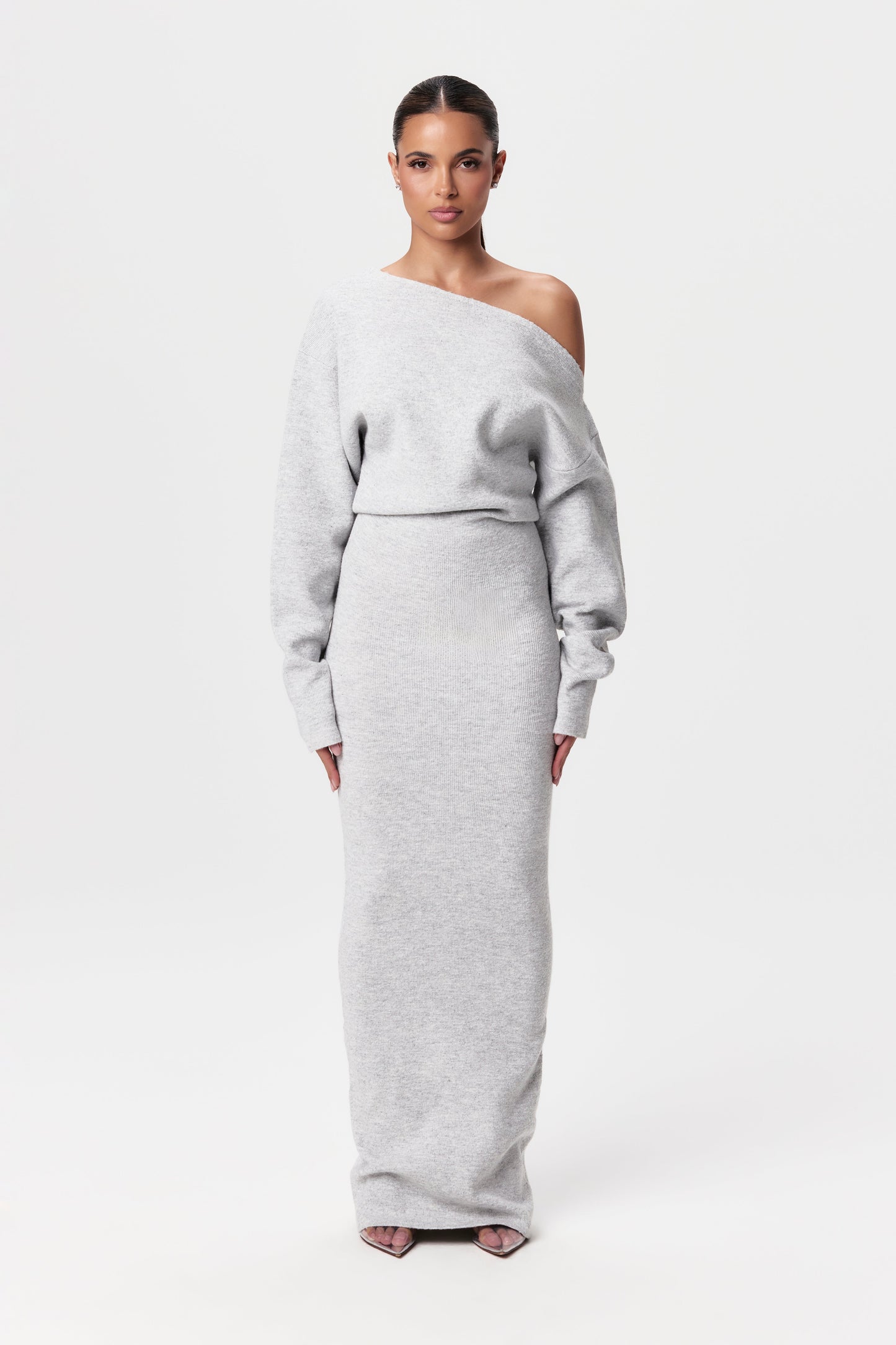 Robe Pull à Épaules Dénudées