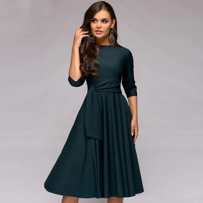 Élodie | Robe d'invitée de Mariage Simple pour femme | Midi