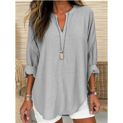Hazel – Blouse à Col Notch Coupe Relaxée