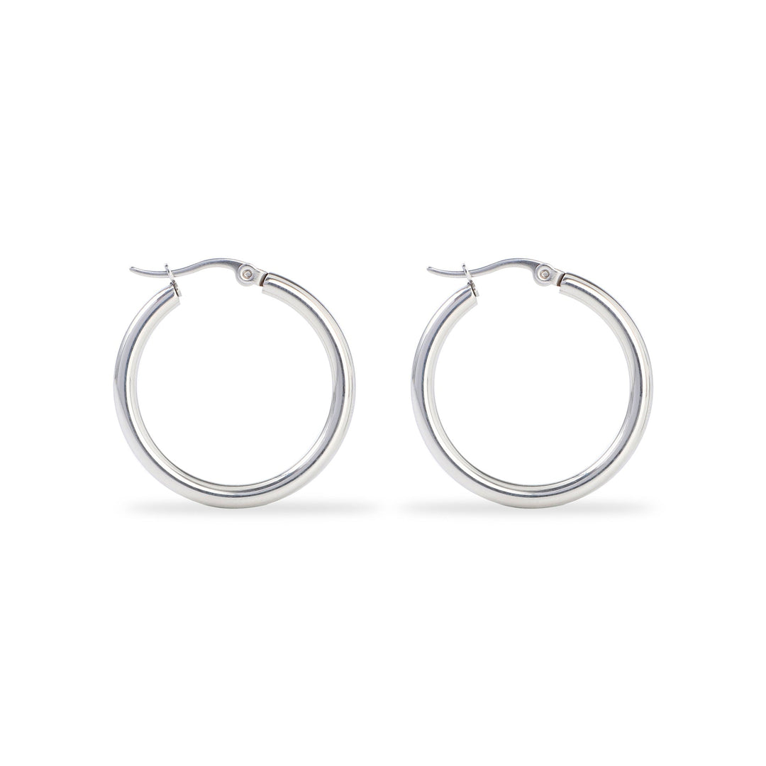 Boucles d'oreilles créoles classiques en argent poli