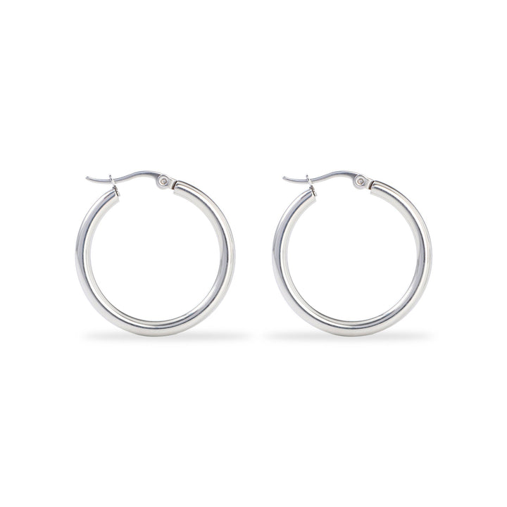 Boucles d'oreilles créoles classiques en argent poli