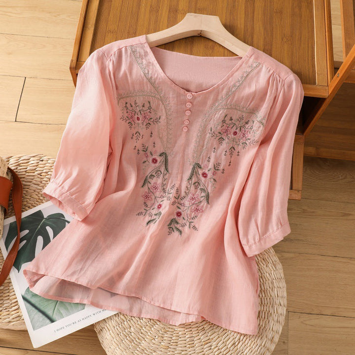 Tamsina – Blouse Détendue Brodée