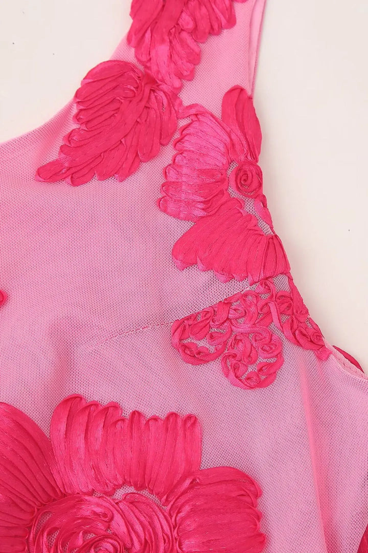 Calliope - Robe Maxi en Maille avec Applications Florales