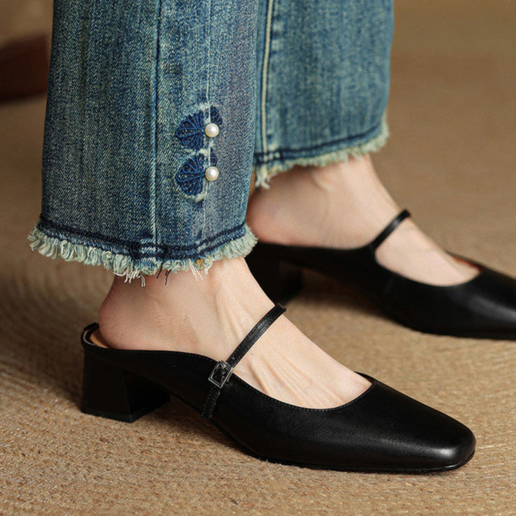 Alicia – Mules in Pelle Naturale