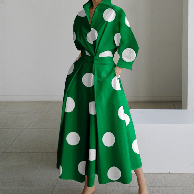 Robe Longue Portefeuille Élégante à Col - Chic et Intemporel