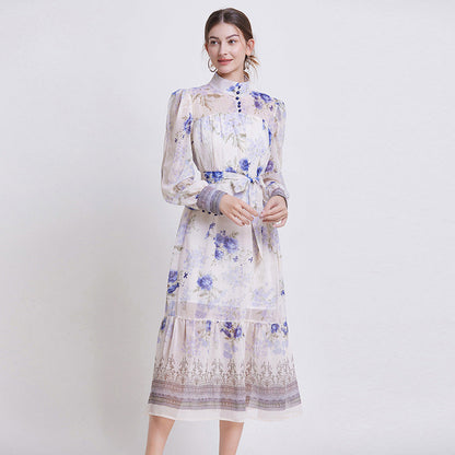 Sarah | Robe en Chiffon Floral Élégante