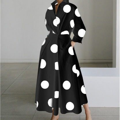 Robe Longue Portefeuille Élégante à Col - Chic et Intemporel