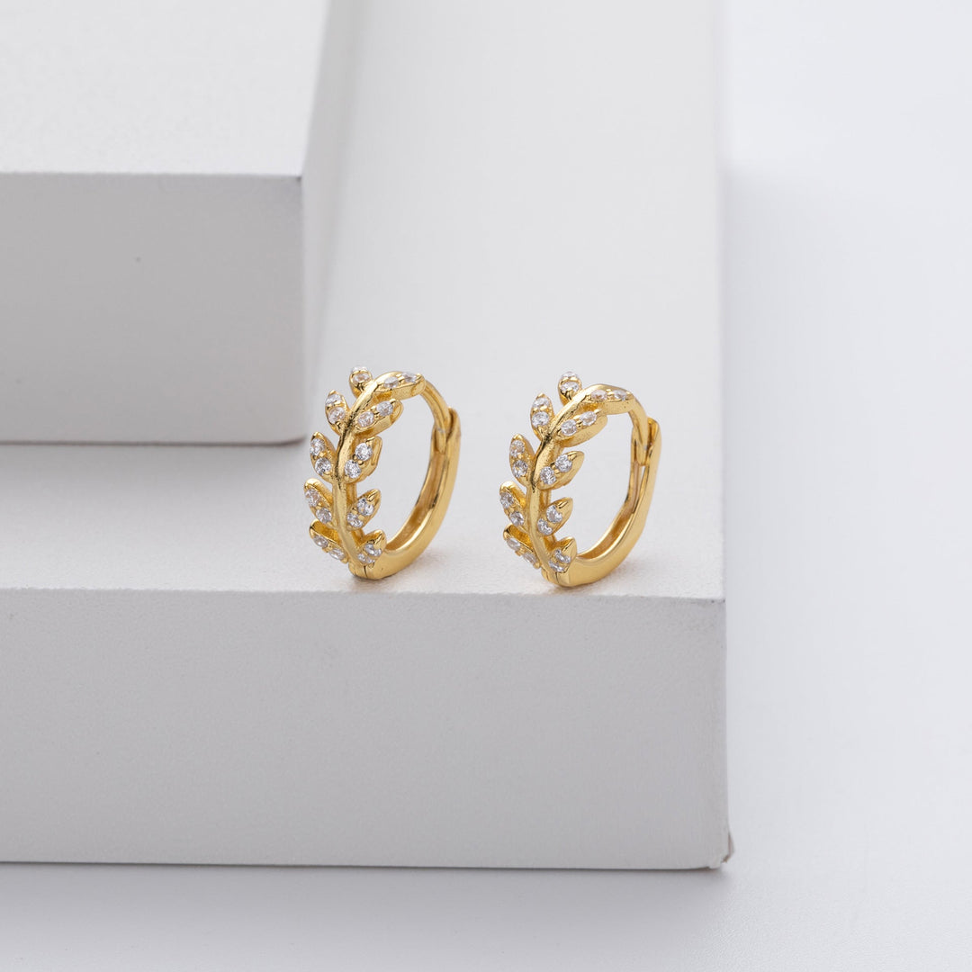 Boucles d'oreilles créoles en feuille d'argent