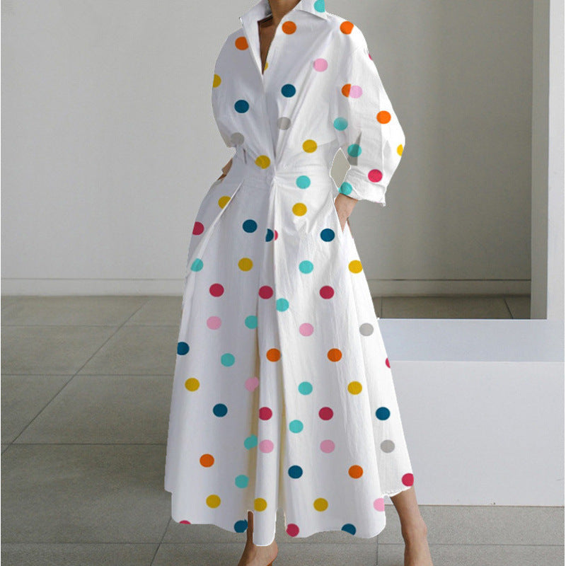 Robe Longue Portefeuille Élégante à Col - Chic et Intemporel