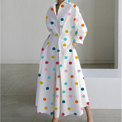 Robe Longue Portefeuille Élégante à Col - Chic et Intemporel