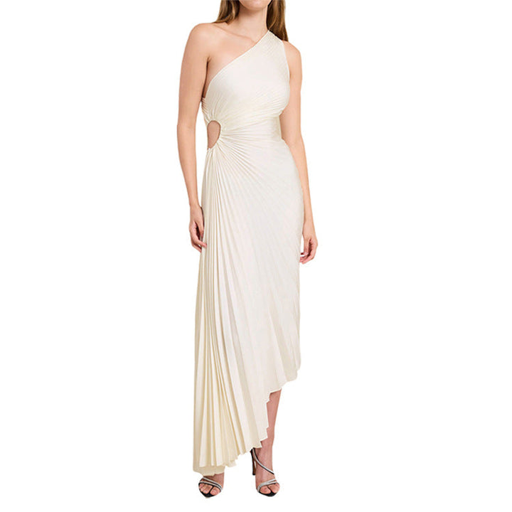 Sylviana - Robe Midi Plissée à Une Épaule