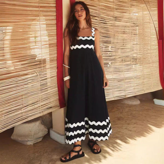 Wrenley - Robe Maxi Boho avec Décolleté Découpé